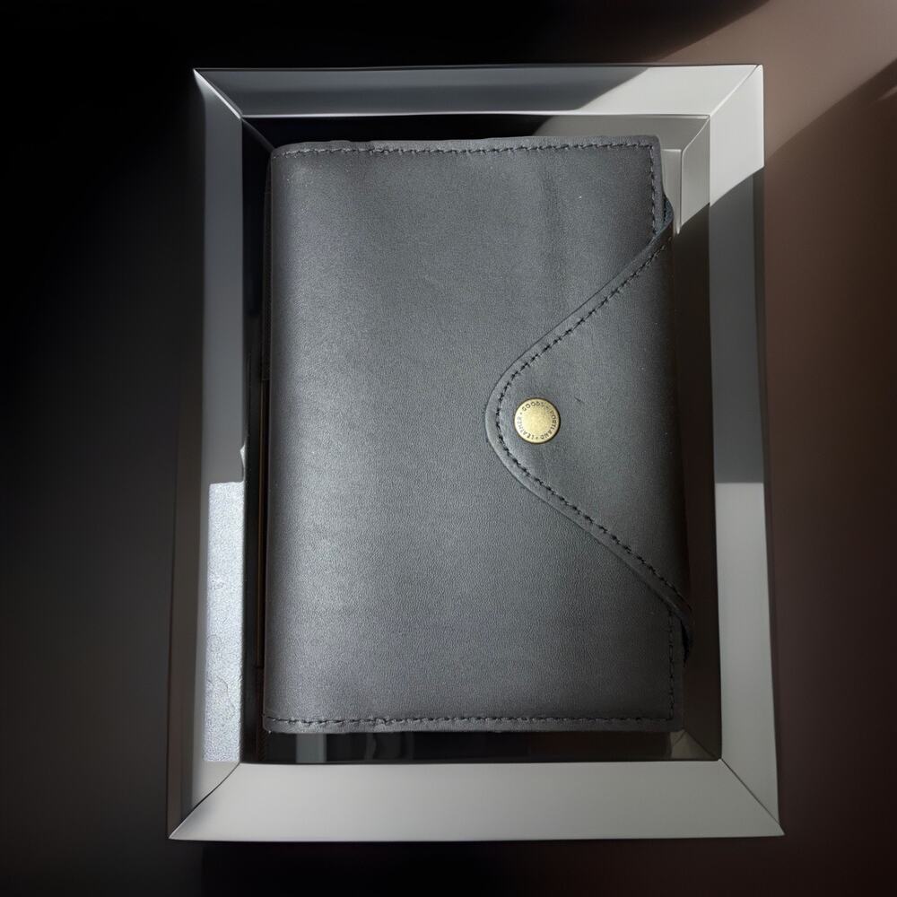 Portland Leather Goods Black Leather Snap Journal Medium